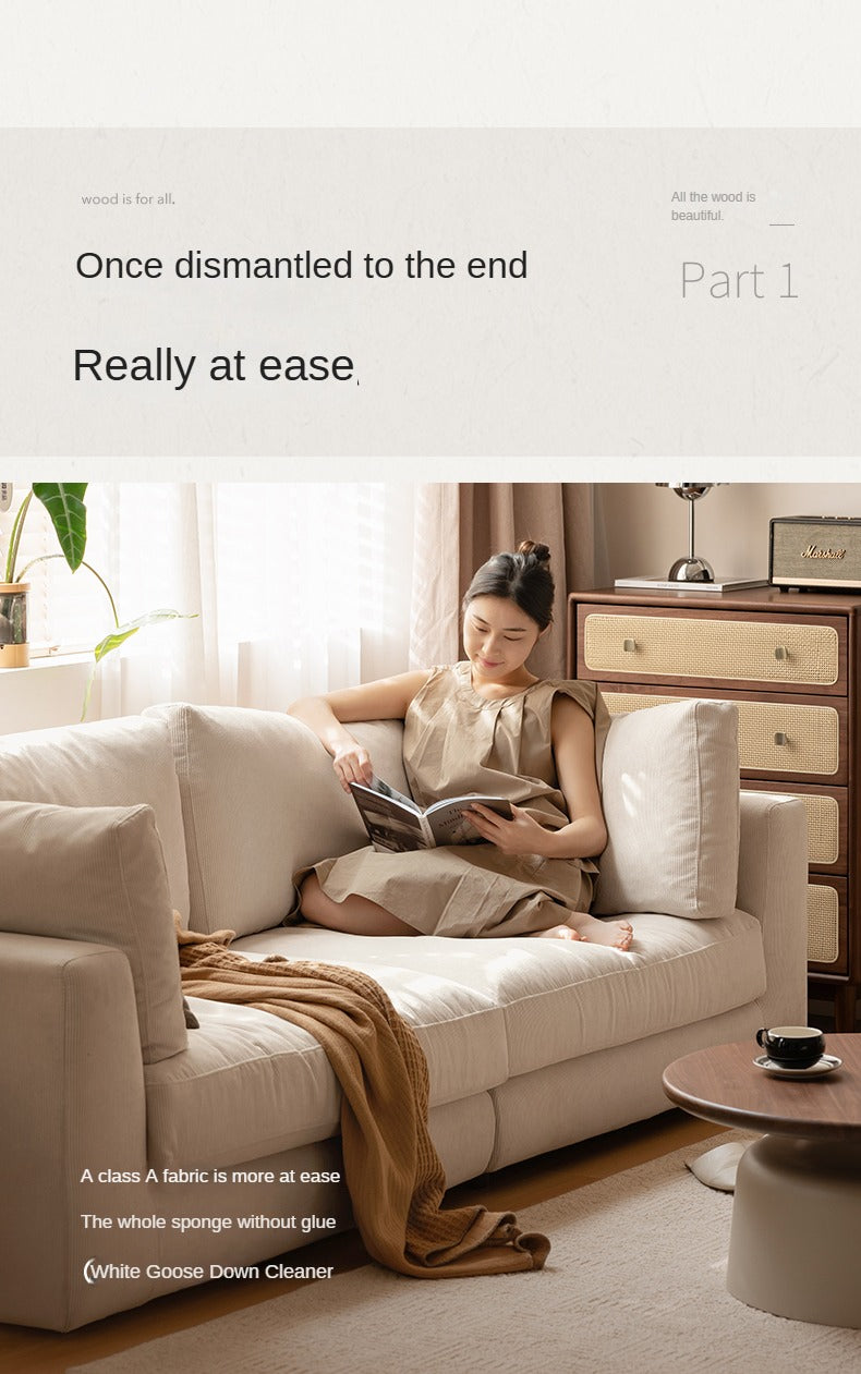 Soft Cream Upholstered Sofa