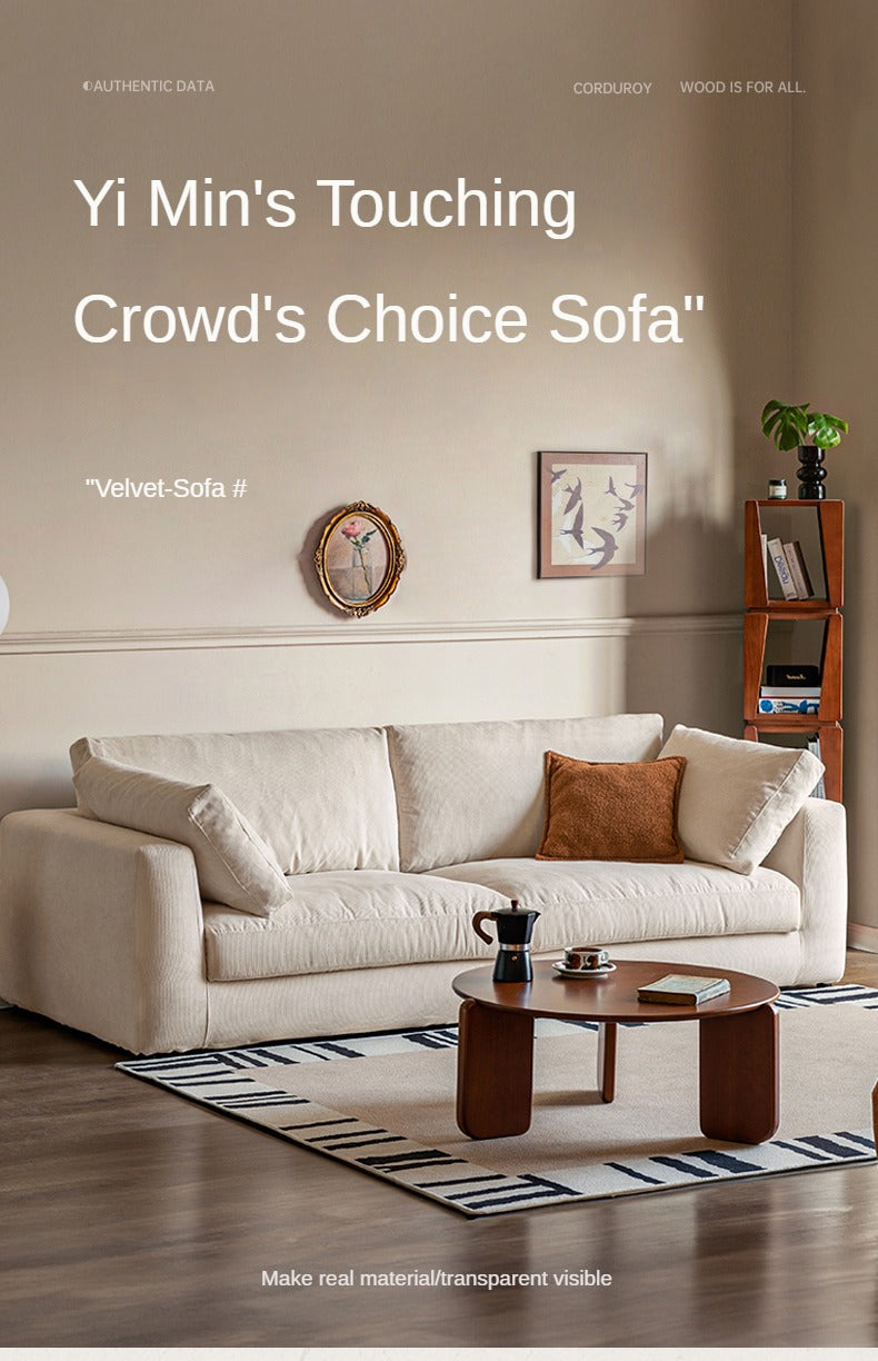 Soft Cream Upholstered Sofa
