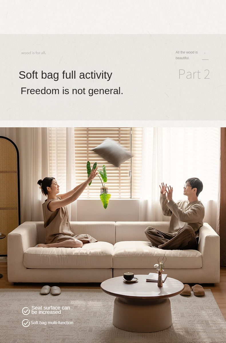 Soft Cream Upholstered Sofa
