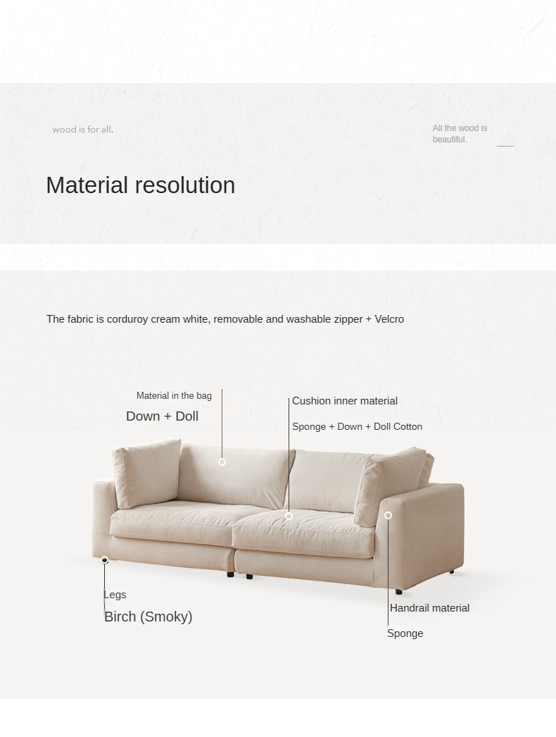 Soft Cream Upholstered Sofa