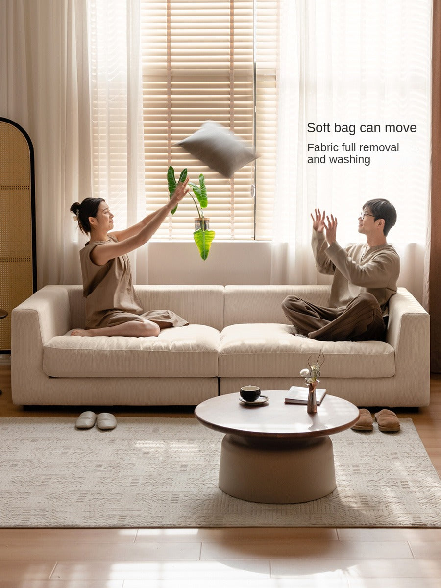 Soft Cream Upholstered Sofa