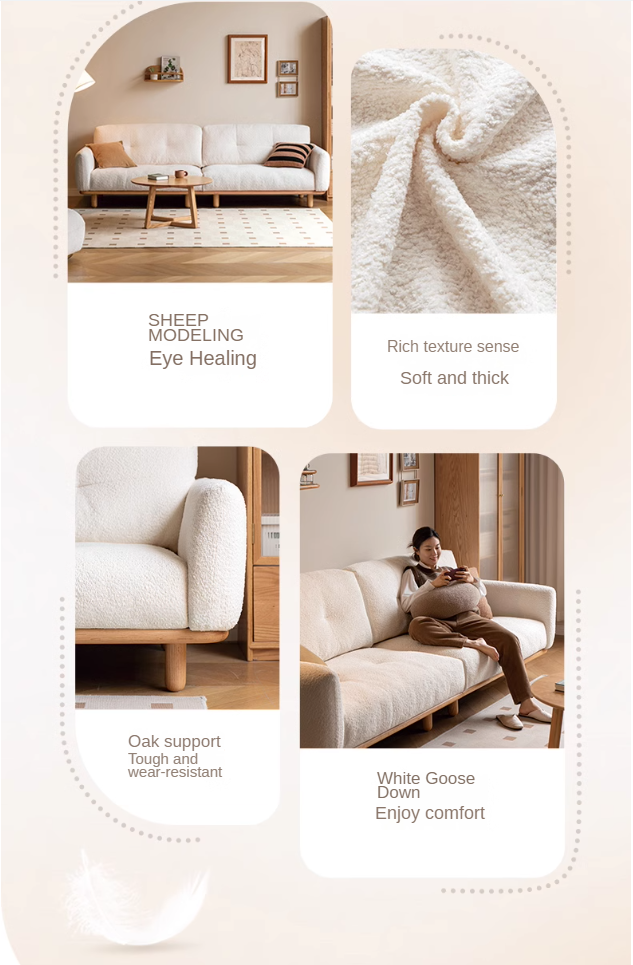 White Cream Upholstered Sofa