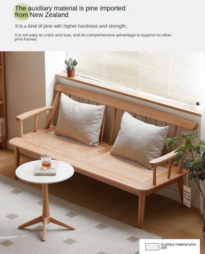 Oak Solid Wood Windsor Sofa Winter/Summer Dual Use