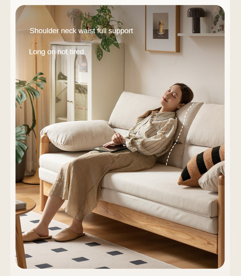Oak Solid Wood telescopic Sofa Bed
