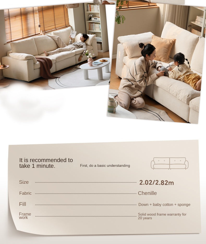 Ultra-Soft Deep Seat Fabric Sofa
