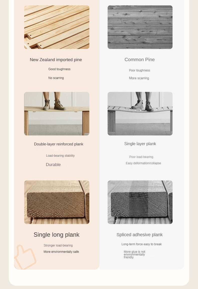 Oak Solid Wood telescopic Sofa Bed