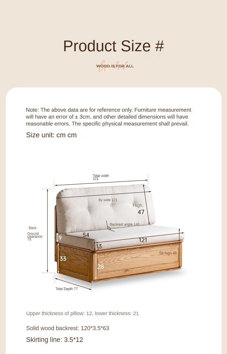 Oak Solid Wood Storage Bench Sofa, Card Seat