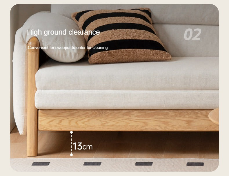 Oak Solid Wood telescopic Sofa Bed