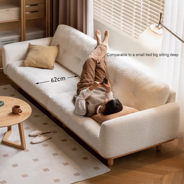White Cream Upholstered Sofa