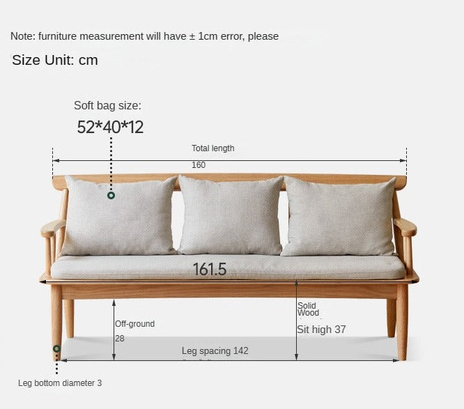 Oak Solid Wood Windsor Sofa Winter/Summer Dual Use
