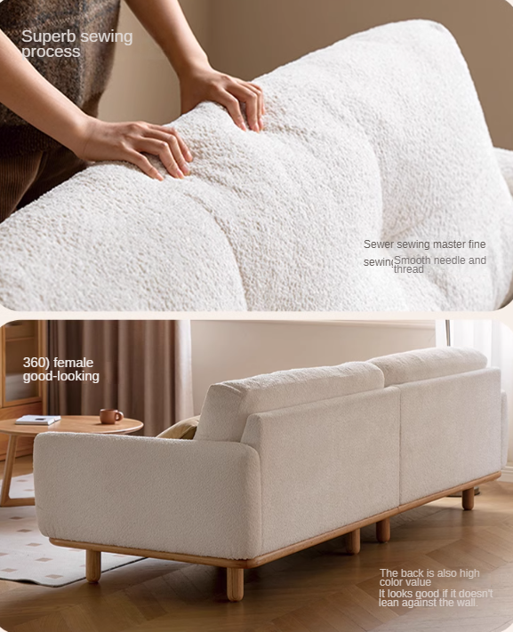 White Cream Upholstered Sofa