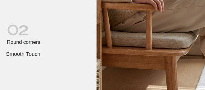 Oak Solid Wood Windsor Sofa Winter/Summer Dual Use