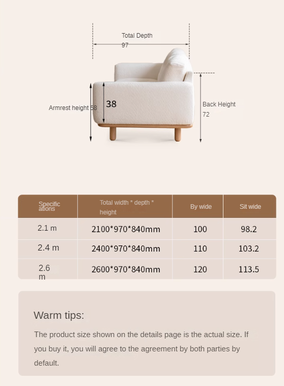 White Cream Upholstered Sofa