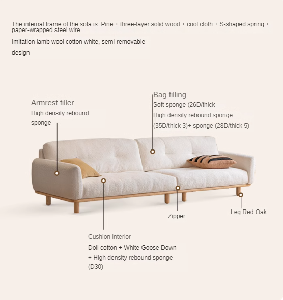 White Cream Upholstered Sofa