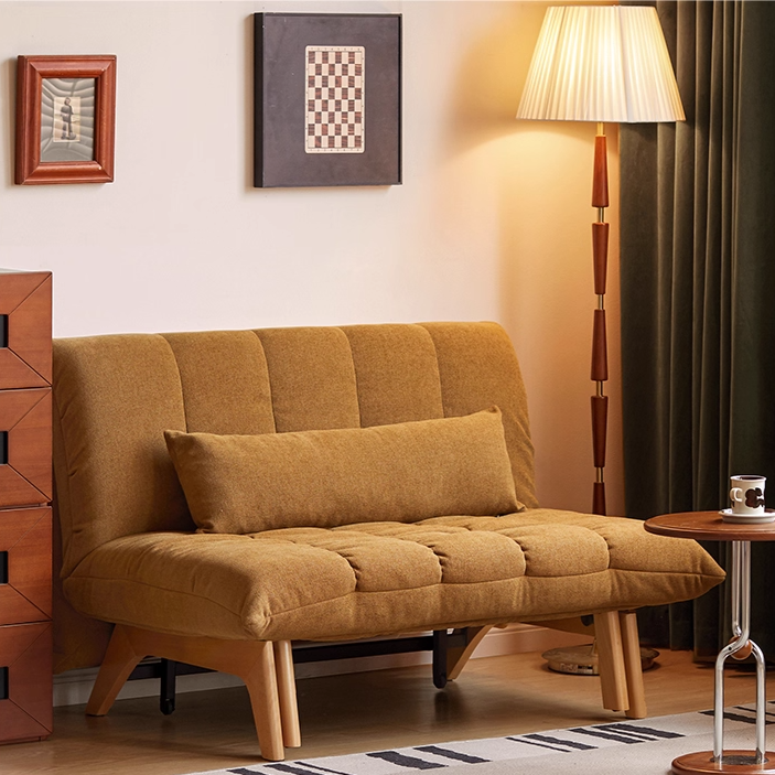 Retro Fabric Sofa Bed – Convertible Folding Sofa