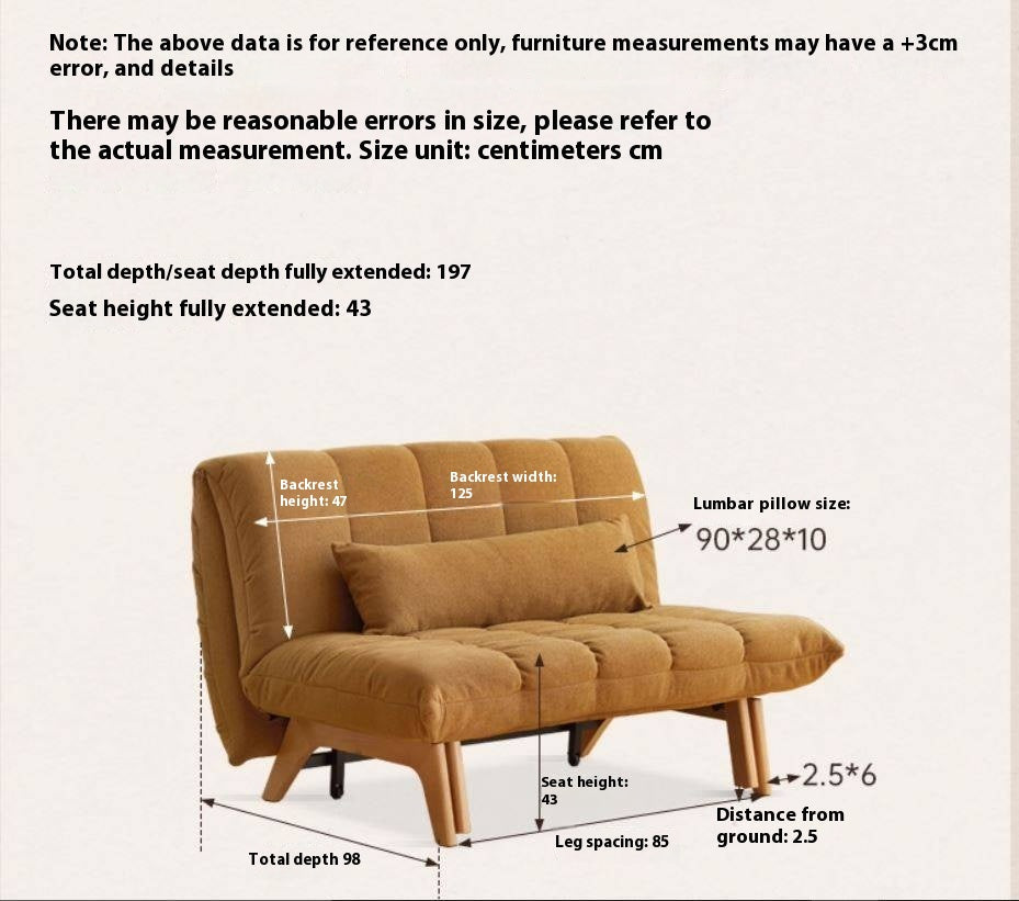 Retro Fabric Sofa Bed – Convertible Folding Sofa