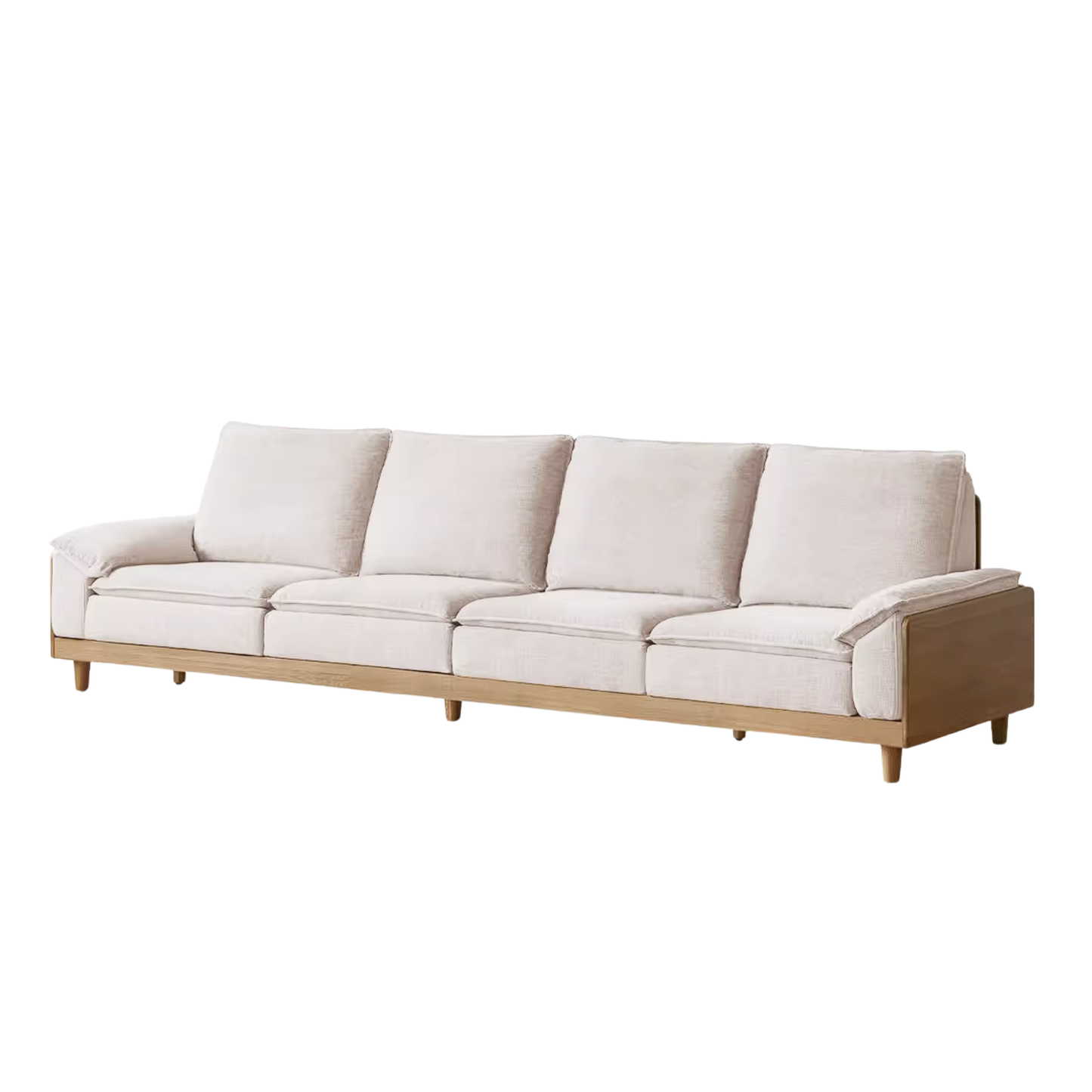 White Oak Solid Wood Sofa with Modern Minimalist Style