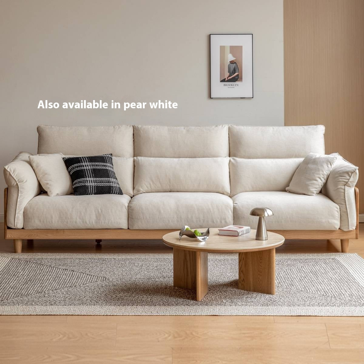 Oak, Ash Solid Wood high-back sofa