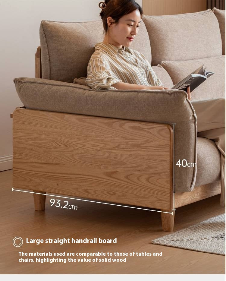 Oak, Ash Solid Wood high-back sofa