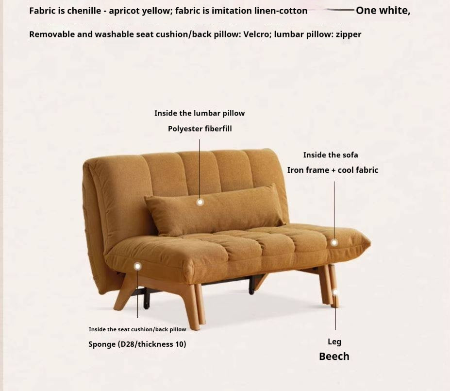 Retro Fabric Sofa Bed – Convertible Folding Sofa